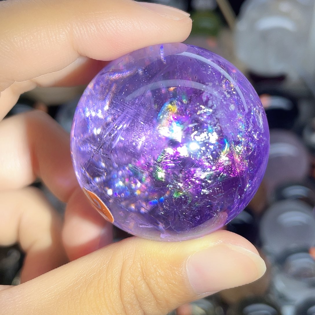 未镶嵌珠宝半成品水晶紫水晶爆彩45