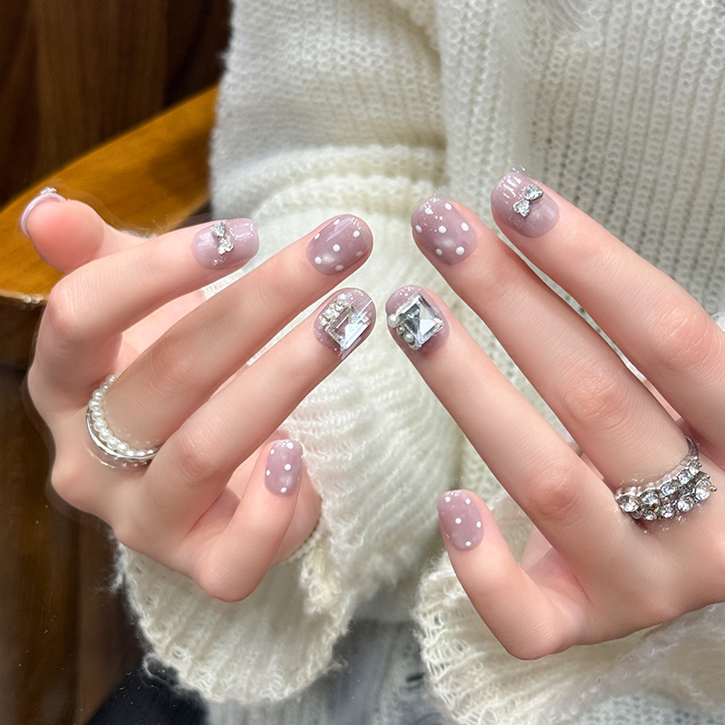 花知甲【梦幻粉嫩公主风 】纯手工定制穿戴甲 气质显白 温柔可人