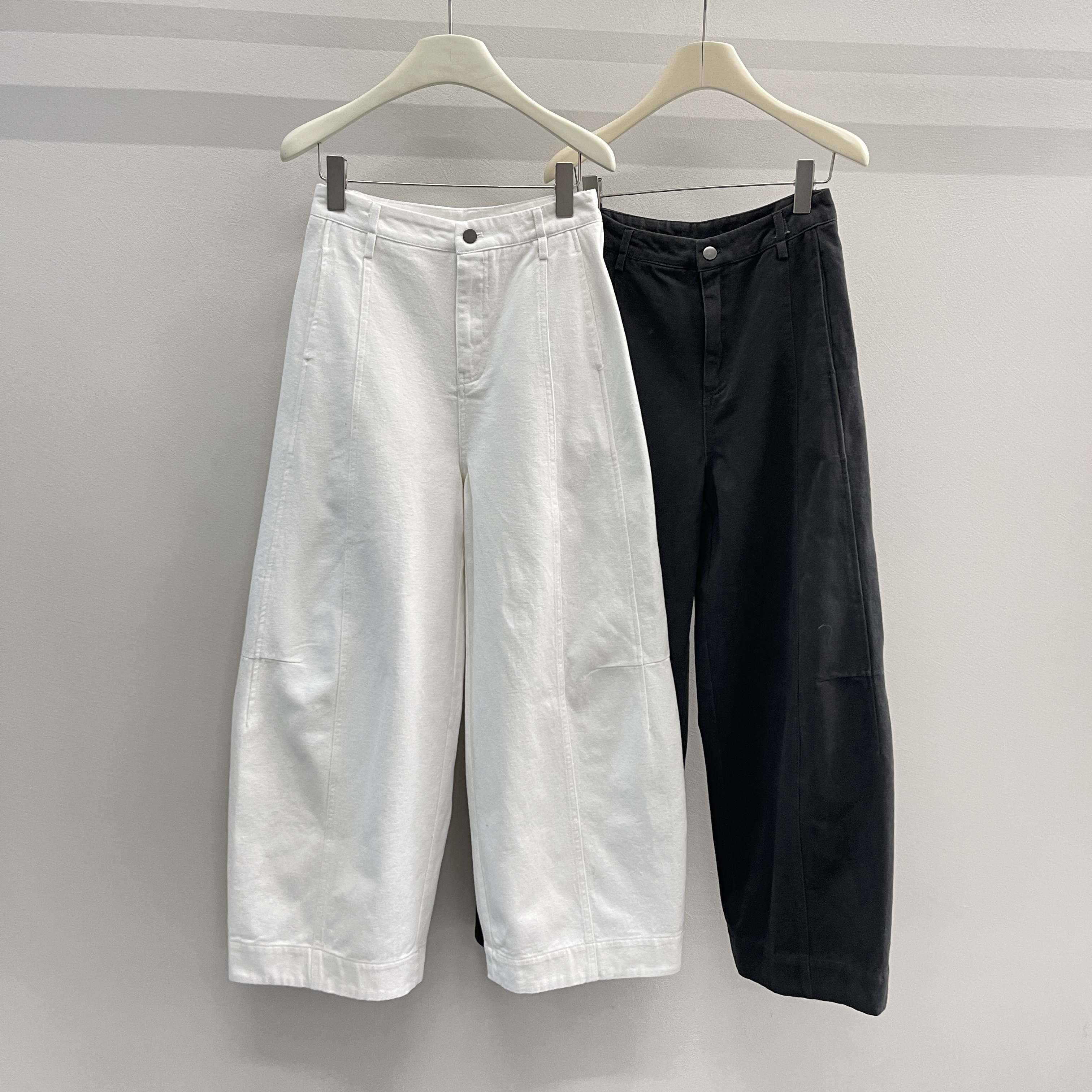 A-抓绒显瘦直筒弯刀阔腿裤