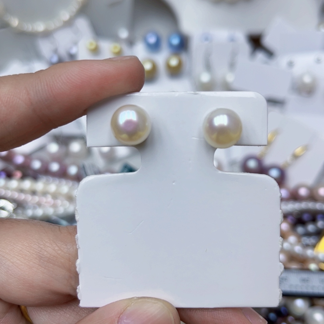 淡水珍珠耳饰银S925镶嵌