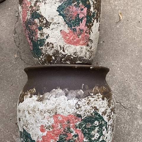 【闪购商品】紫砂花盆高约28口20一对