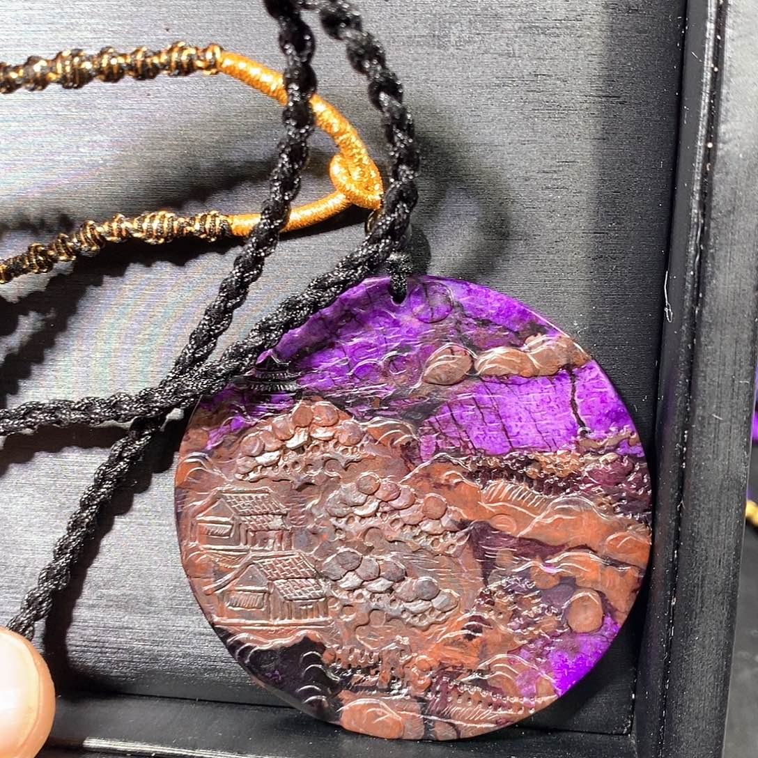 苏纪石（舒俱来）未镶嵌南非舒俱来山水圆牌