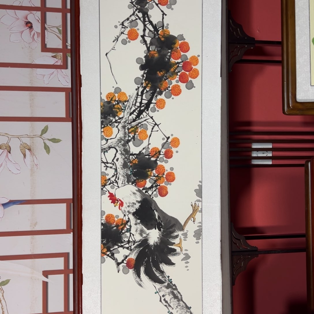 国画带框尺寸47✖️163包邮手绘