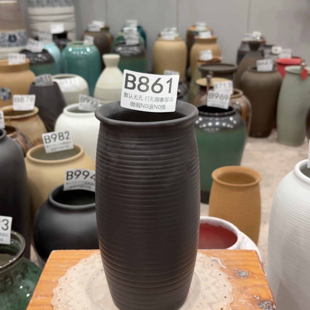 摆件861 景德镇陶瓷花瓶高21口7.6