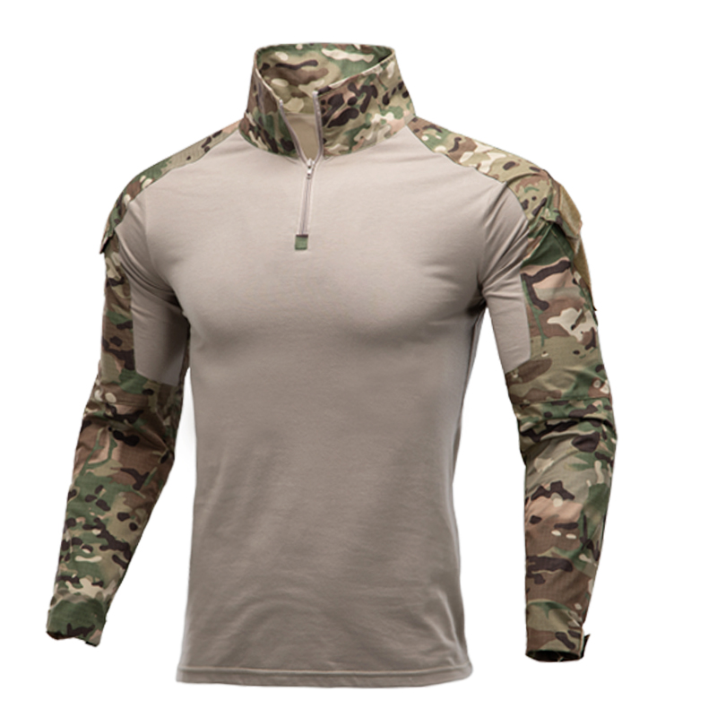 战术迷彩服上衣蛙服作战透气迷彩长袖防刮耐磨训练服春秋弹力