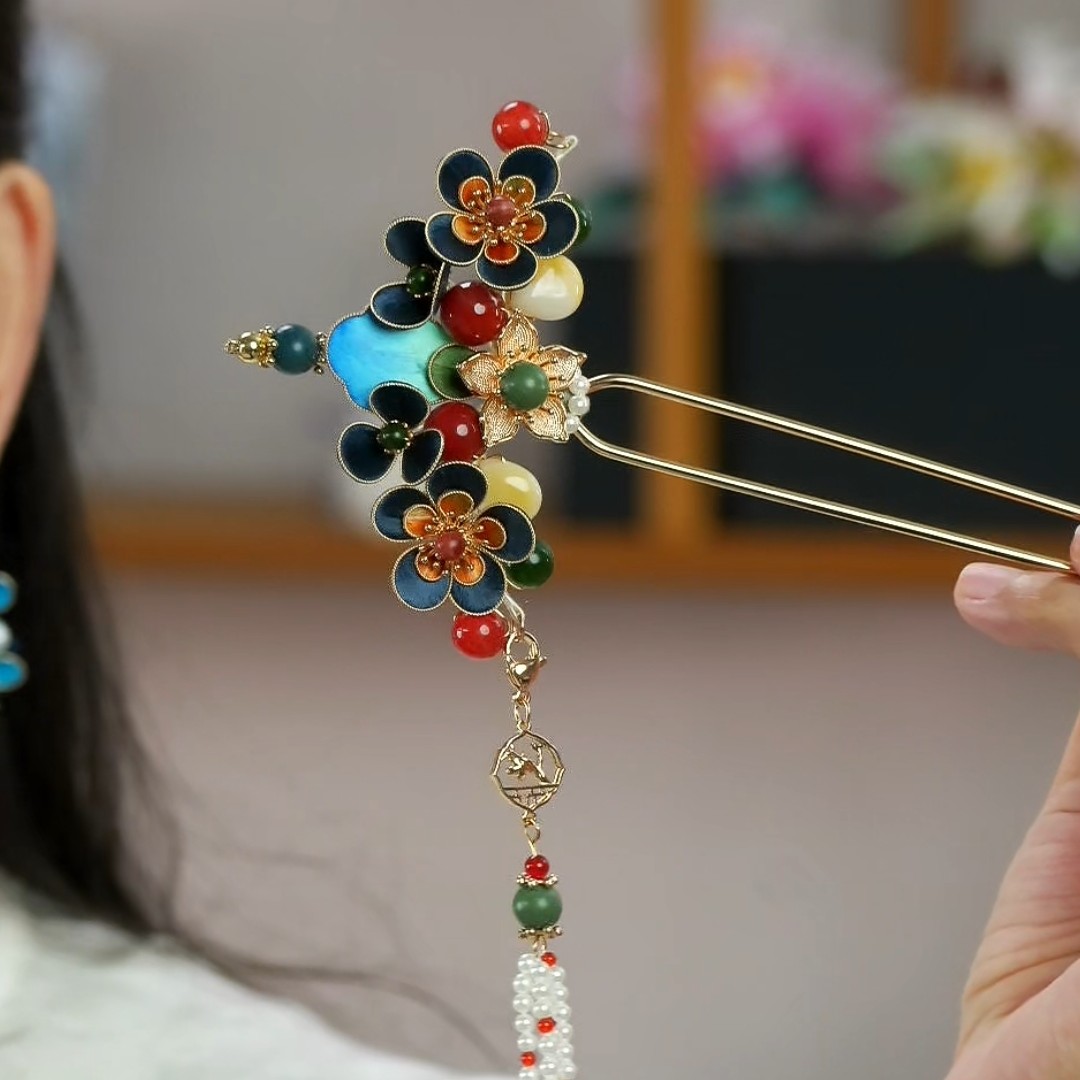 多宝钗 非遗绒花南京绒花日常古风国风简约超仙