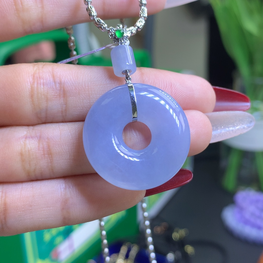 翡翠颈饰18K金镶嵌仙*儿天然