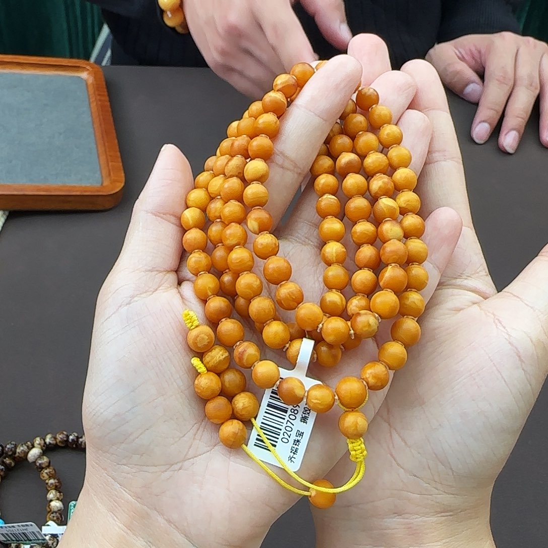 琥珀未镶嵌颈饰7MM108
