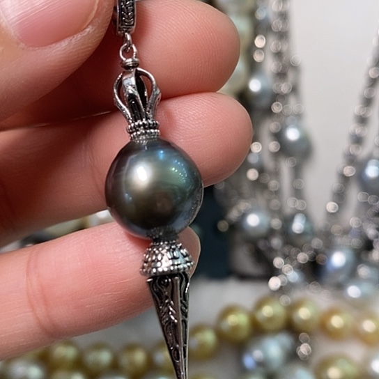 海水珍珠颈饰银S925镶嵌12.5