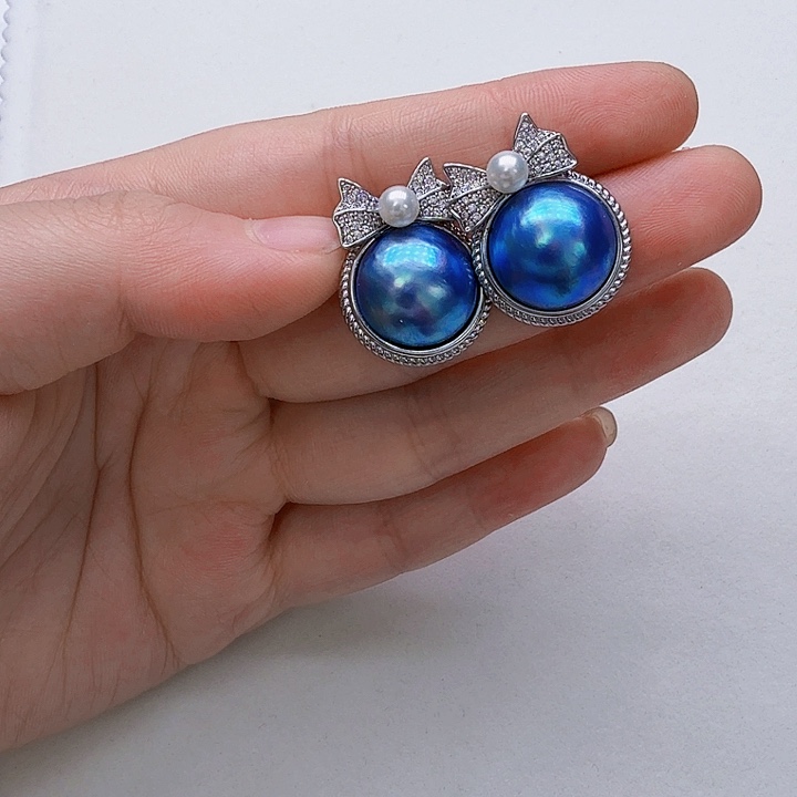 耳饰拼合珍珠（马贝珠）未镶嵌