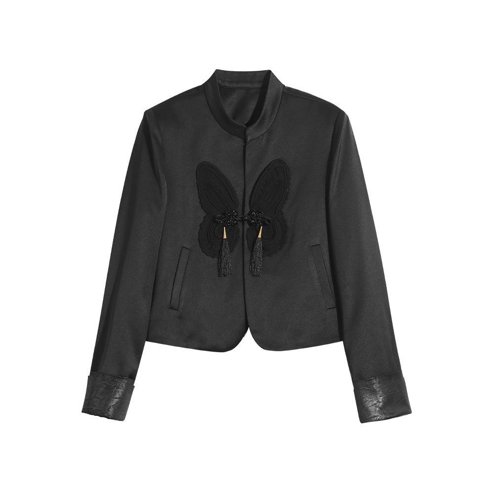 【封后轻奢设计】秋冬中式刺绣轻薄羽绒外套66085