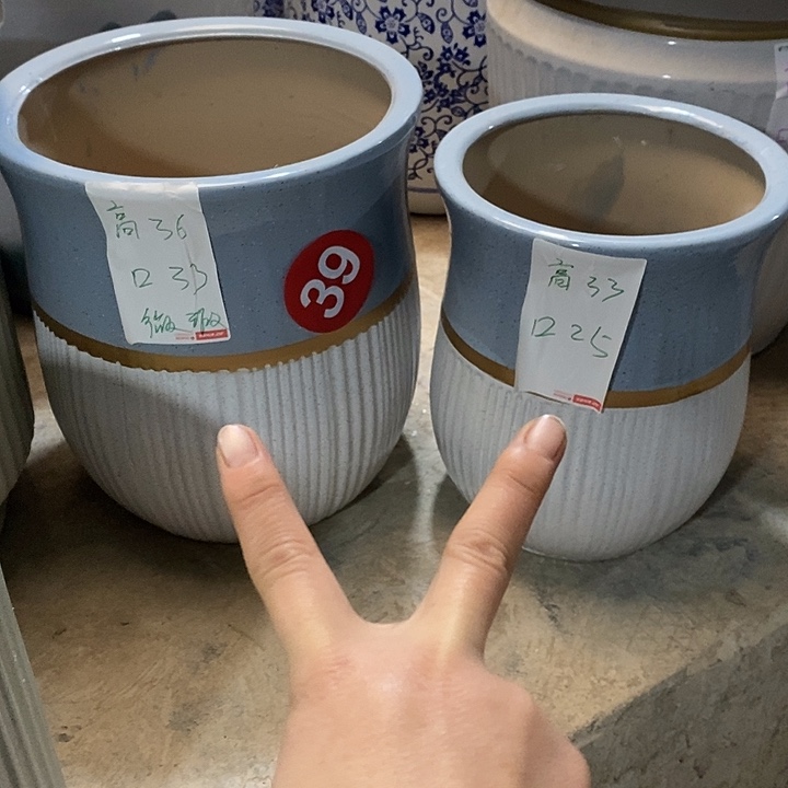 高温烧制特价到手两个陶瓷花盆