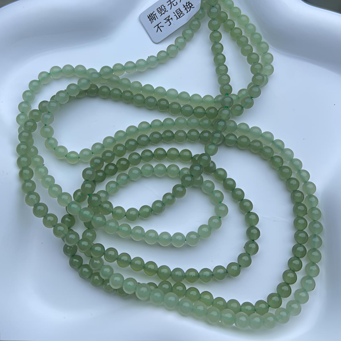 天然和田玉晴水色卡4串珠时尚百搭