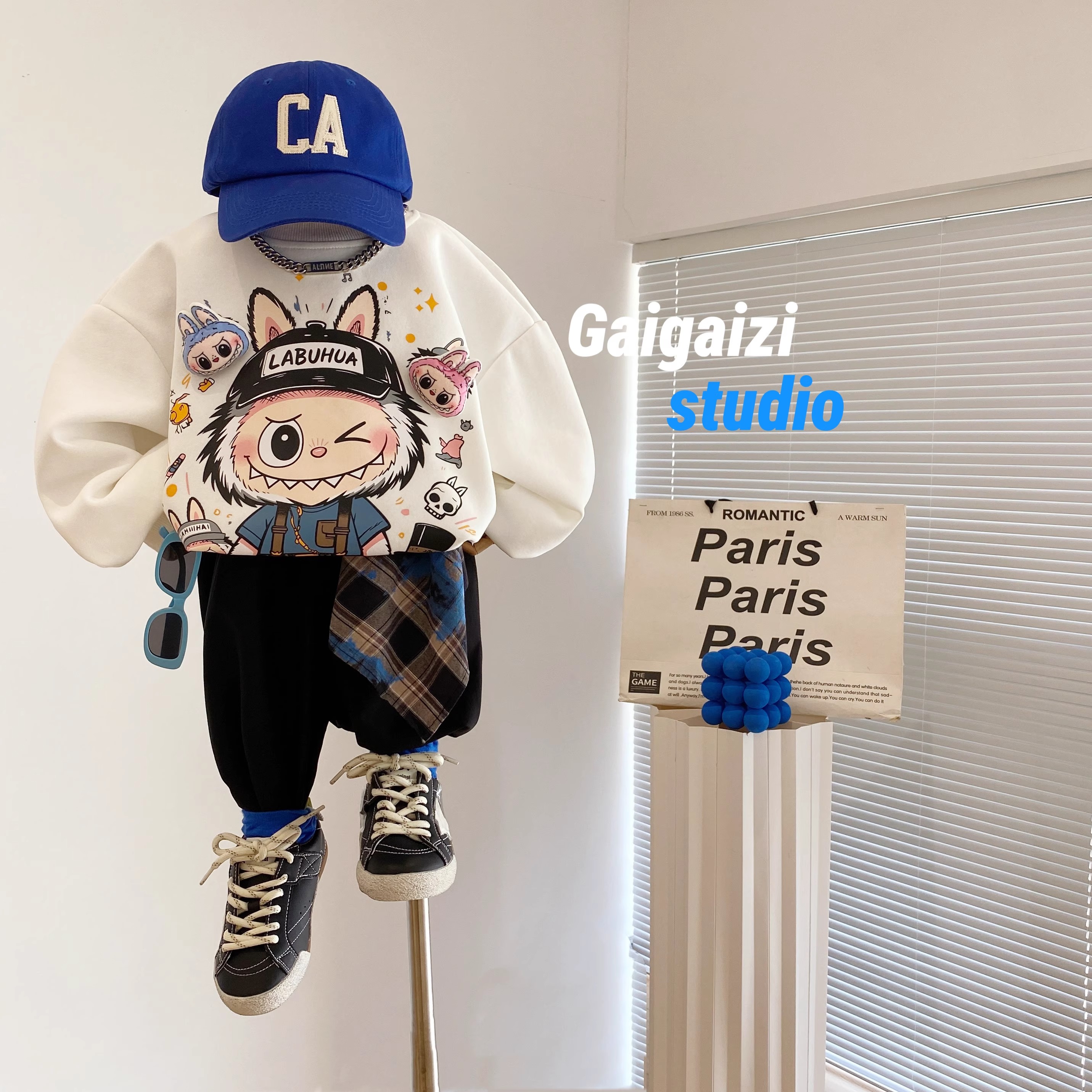 中大童男女童秋季爆款潮流BUBU卡通时尚上衣儿童宽松韩系时髦卫衣