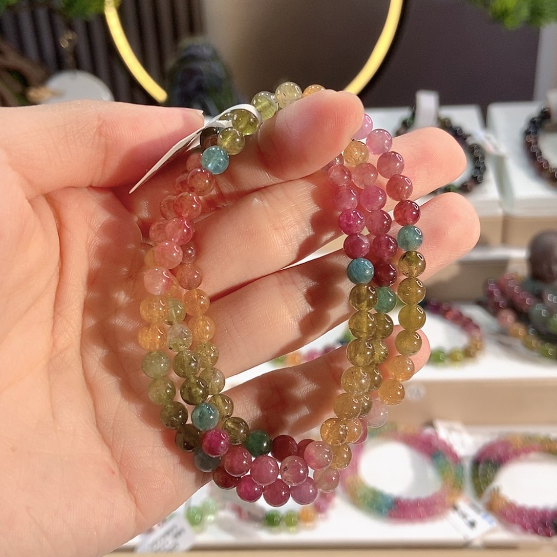 手串未镶嵌碧玺G2639三圈颜色微差