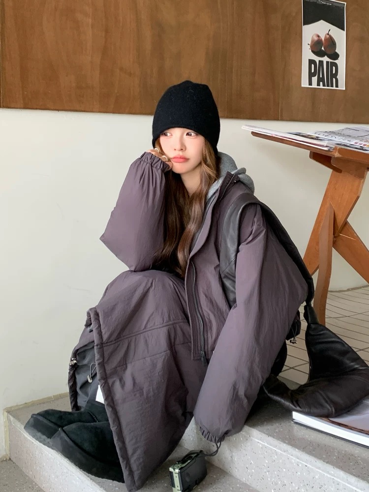 运补6 加厚保暖立领工装长袖外套高腰半身裙女2025冬季时尚套装潮