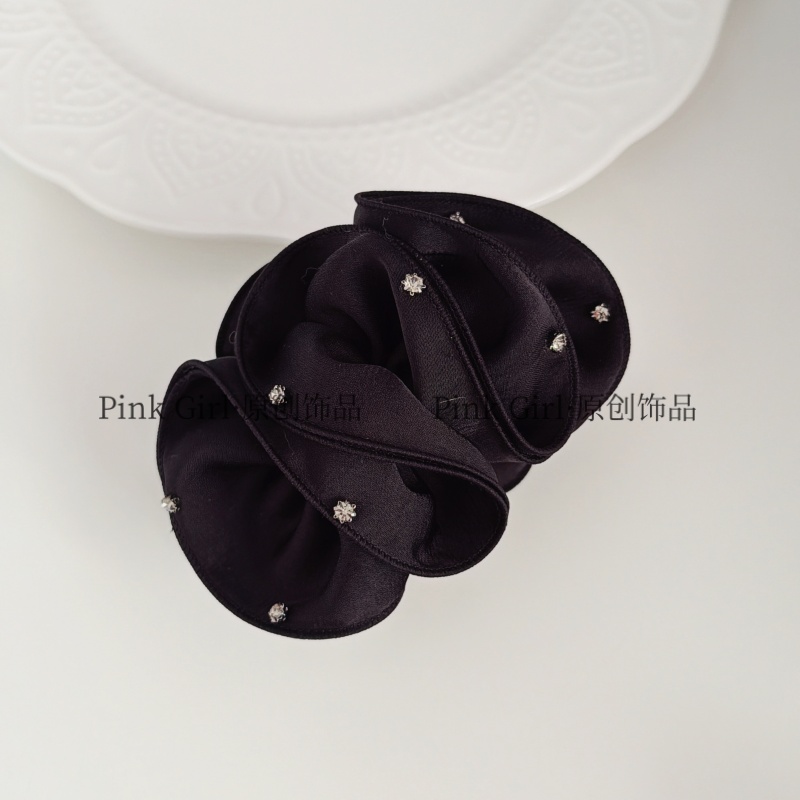 Pink Girl  X375时尚气质黑色香蕉夹饱满显发量百搭竖夹简约通勤