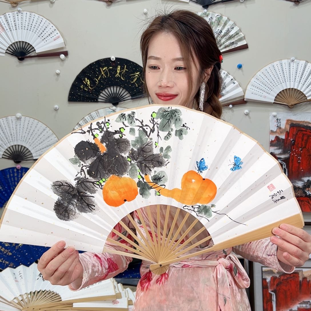 书法十寸玉竹-文玩扇-手写-粘好发出