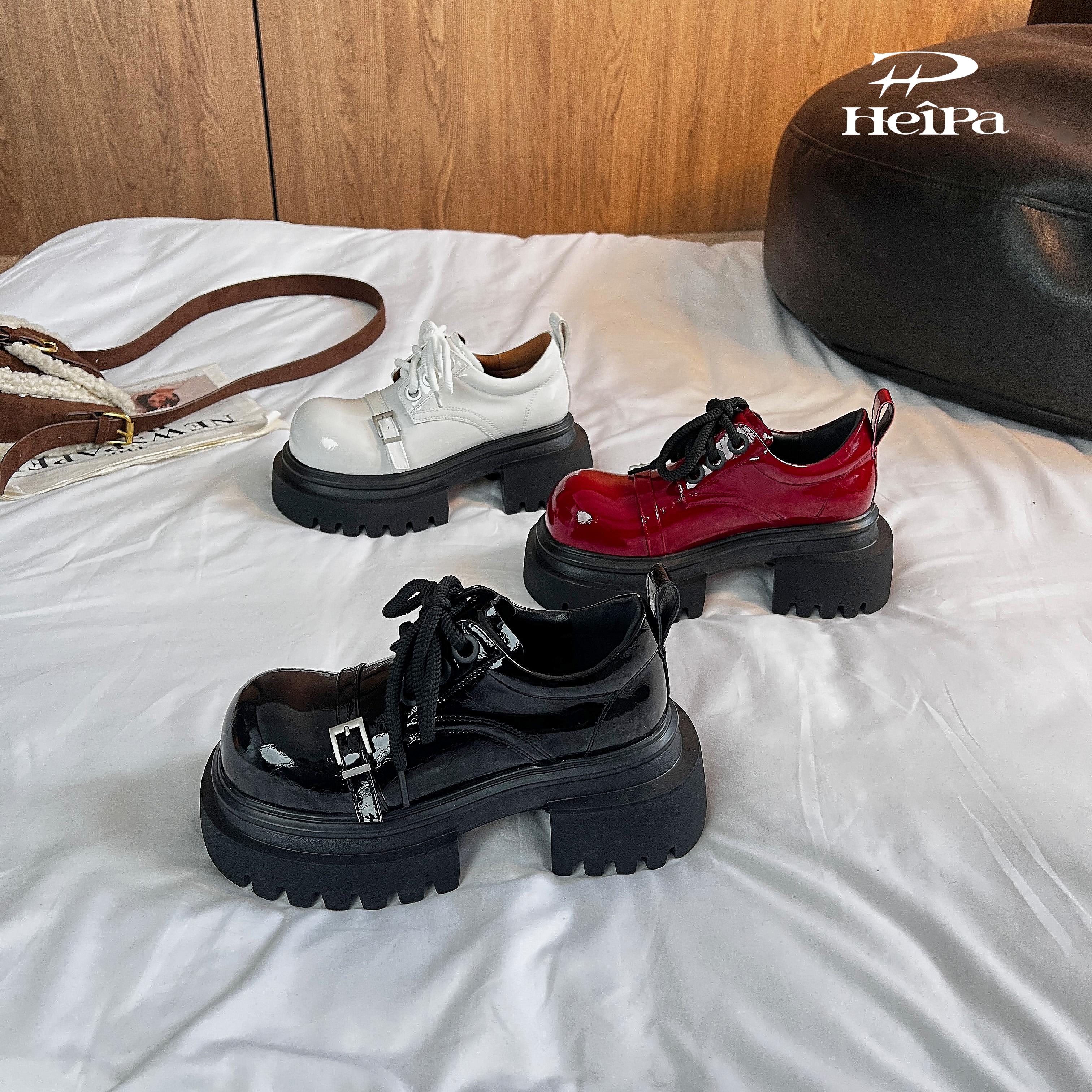 【HeiPa】付小付家春季穿新款厚底带时尚韩版靴子女款
