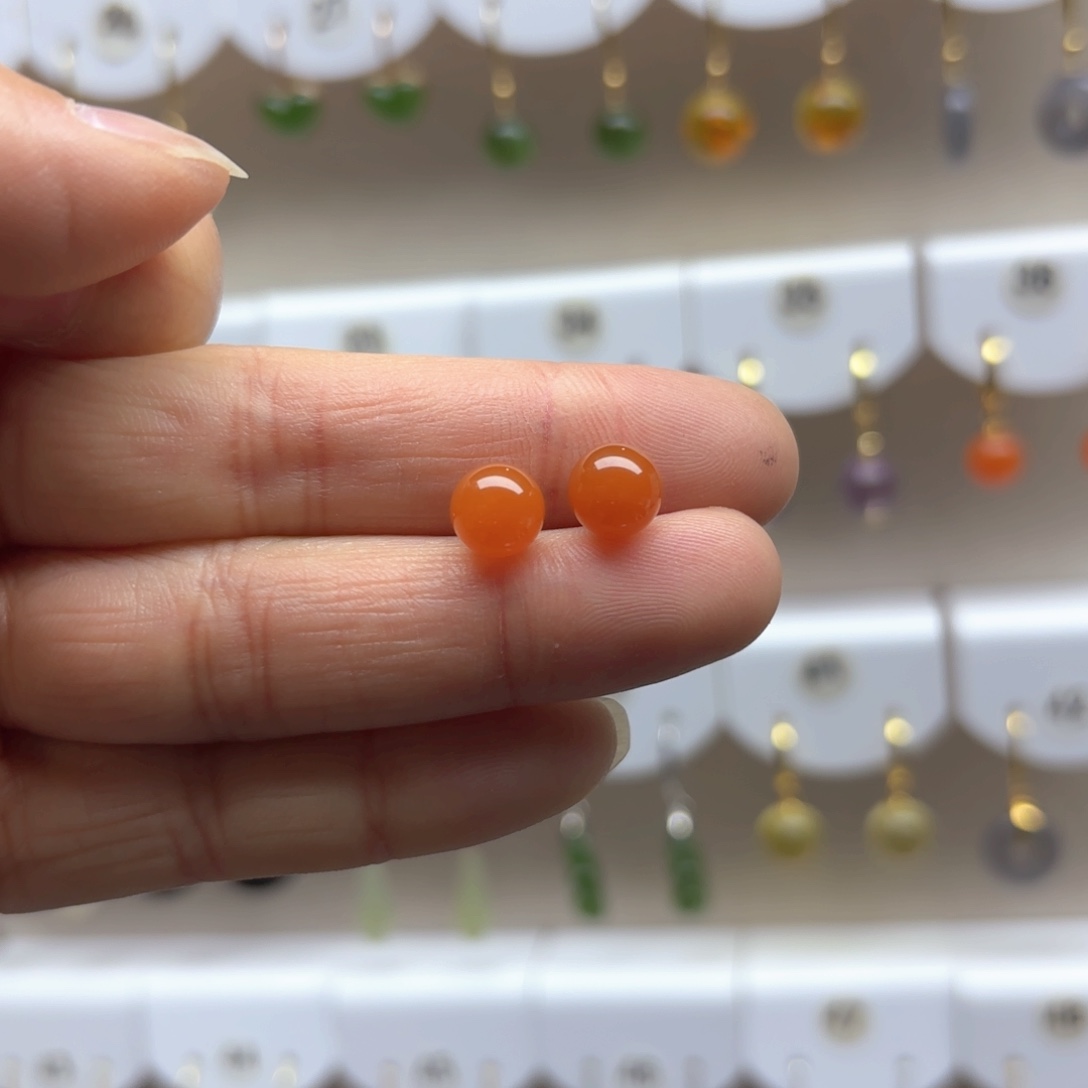 南红玛瑙耳饰银S925镶嵌