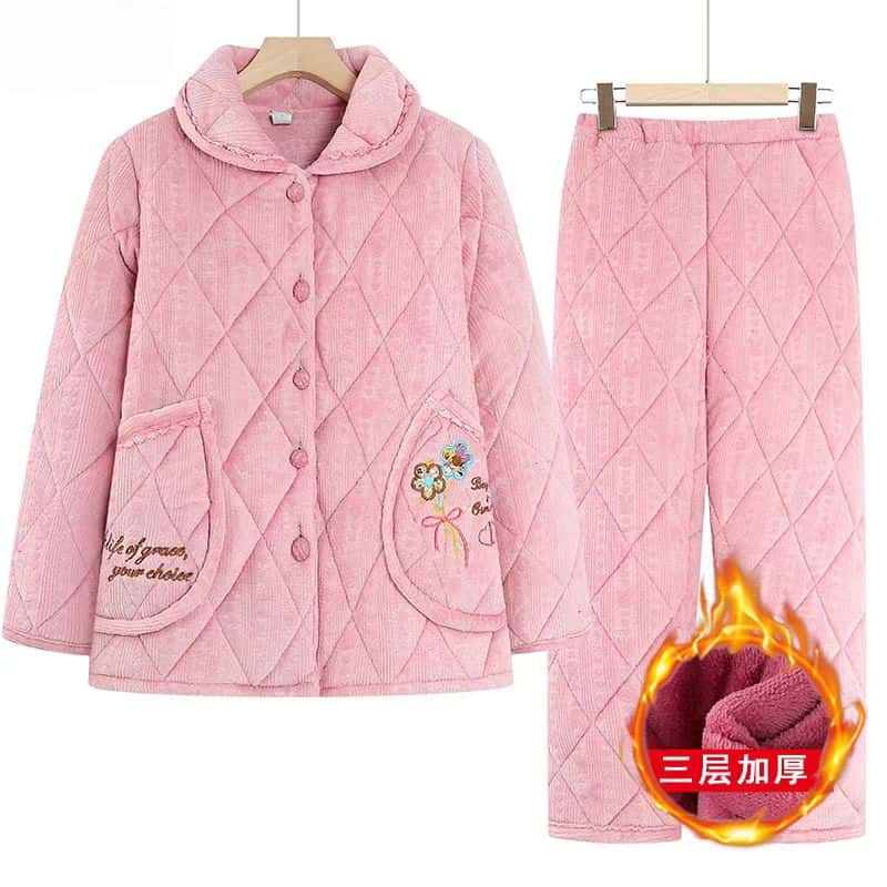 2025新款装三层加绒睡衣女款爆款2025新款