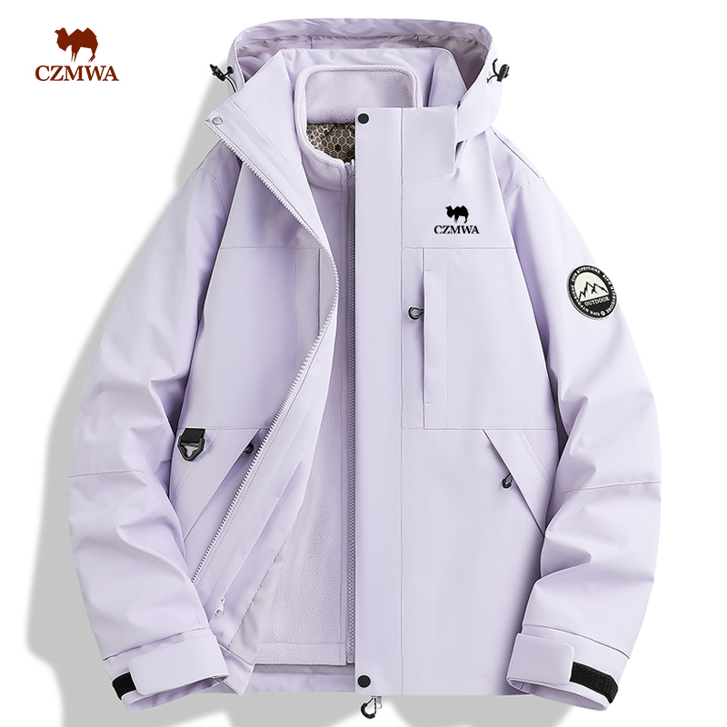 骆驼骑师冲锋衣男女通用秋冬三合一冲锋外套户外防风防雨登山夹克