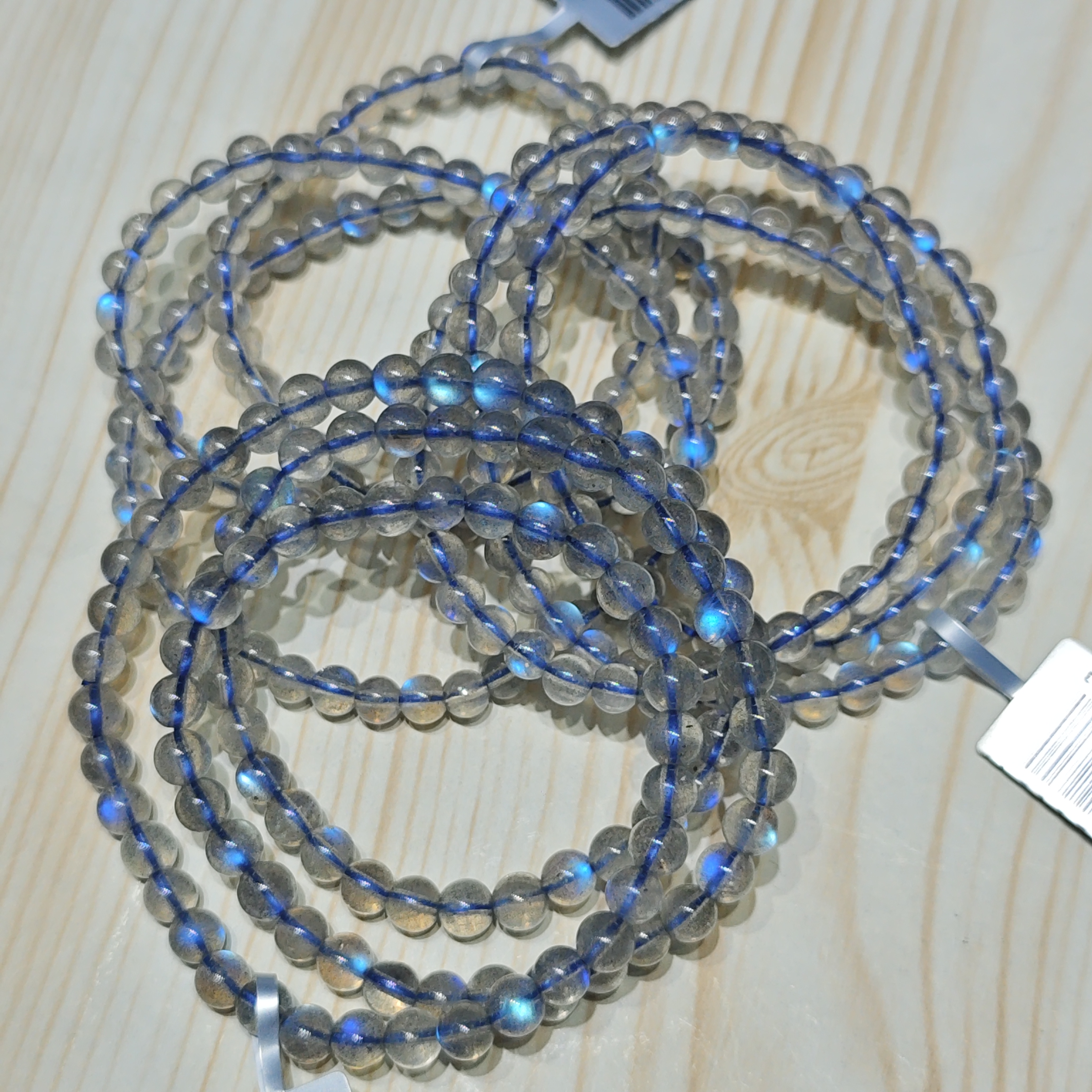 【晶雅颂】天然灰月光三圈手链 多样性发一件 约5mm XL1542