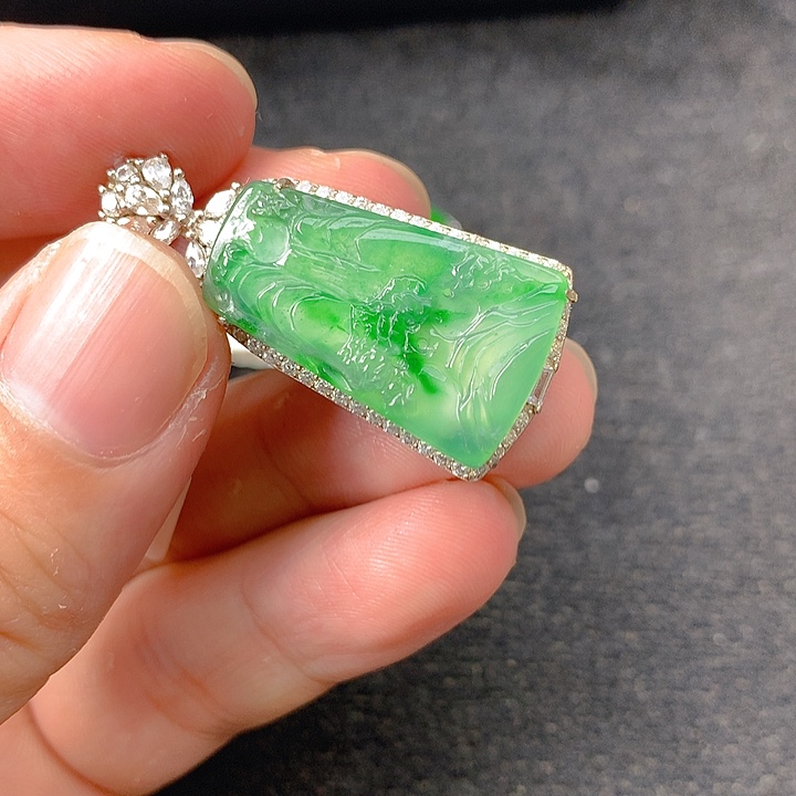 翡翠银S925镶嵌颈饰