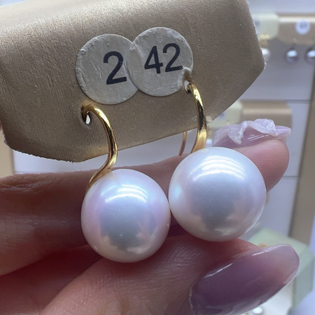 银S925镶嵌淡水珍珠耳饰
