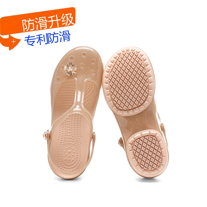 专利防滑 亮粉珠光面 高级感 玛丽珍洞洞鞋 
