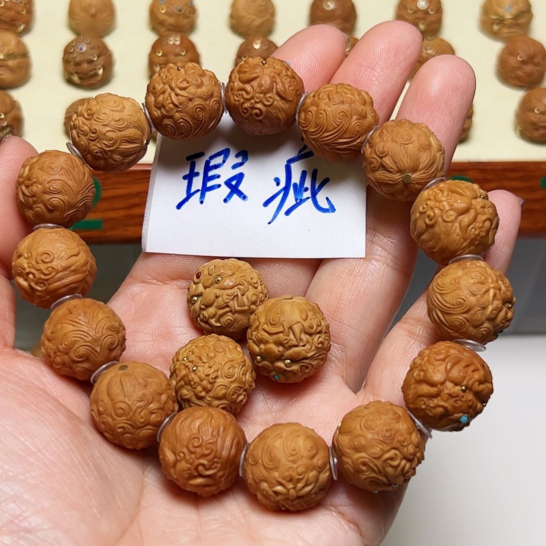 猴头核桃手串用****3微瑕唐狮