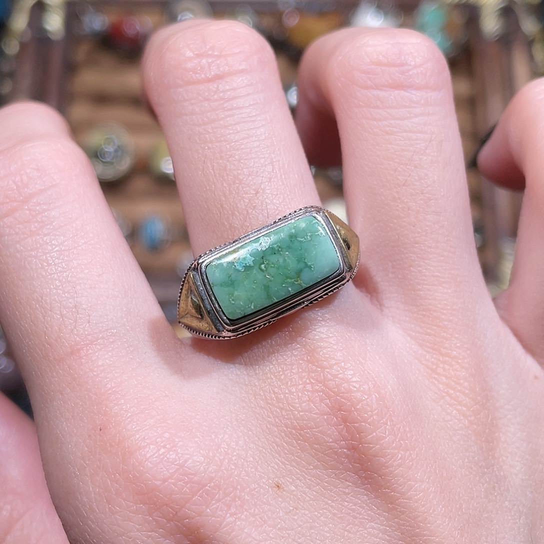 六***6绿松石银S925镶嵌戒指