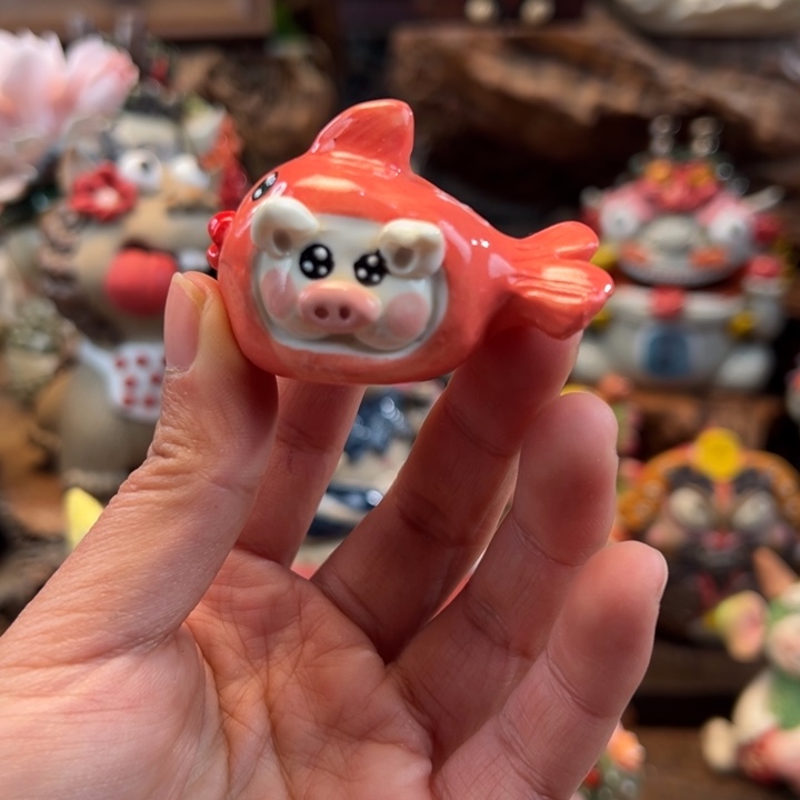 陶摆件小镇青花每日有新品