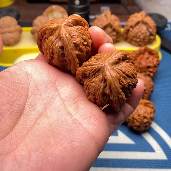 老***～文玩核桃把件三棱