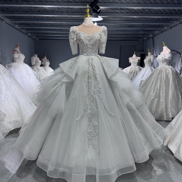 (LOEVER婚纱工厂)重工主纱高级质感显瘦齐地(可定做)