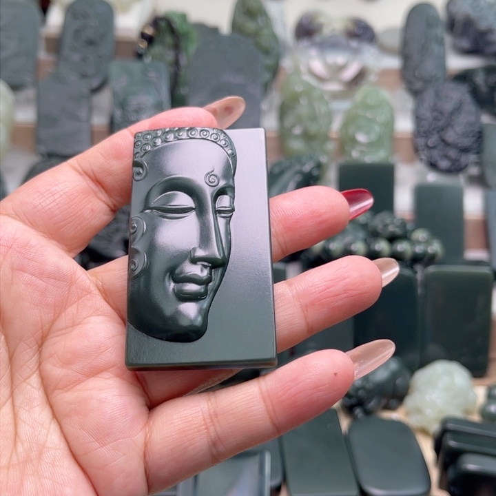 和田玉（青玉）平安吊坠未镶嵌