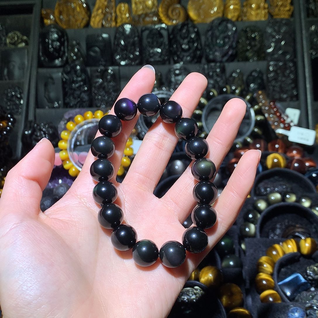 黑曜岩手链未镶嵌吃****薯