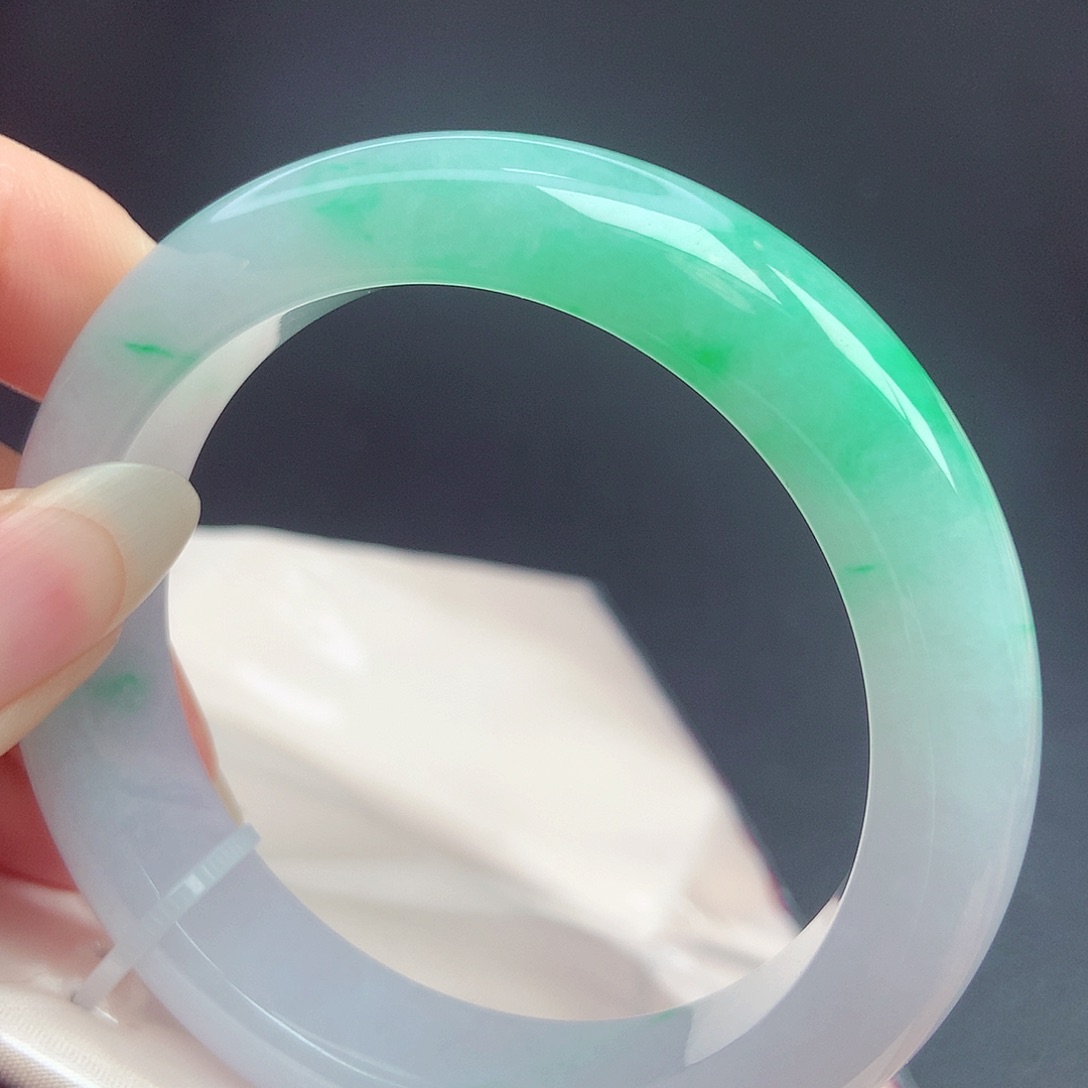 翡翠未镶嵌手镯55.5圈口