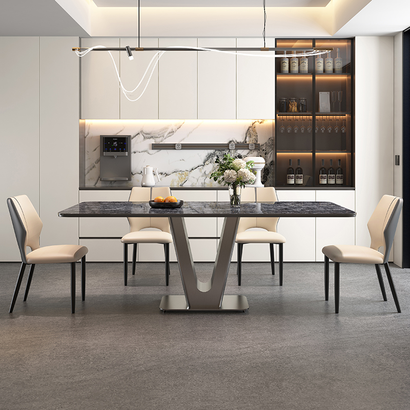 铭塑北欧餐椅艺术现代极简餐桌长方形餐厅椅子餐桌椅创意轻奢桌子