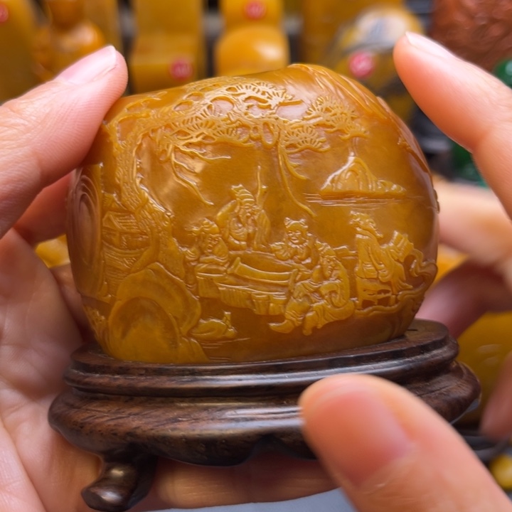 寿山石印石风***?题材：工艺品