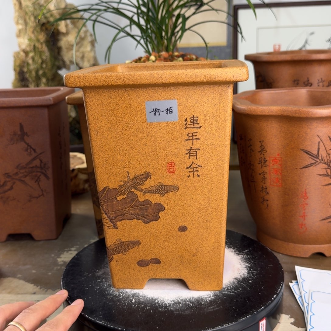 优***夙紫砂花盆紫砂花盆