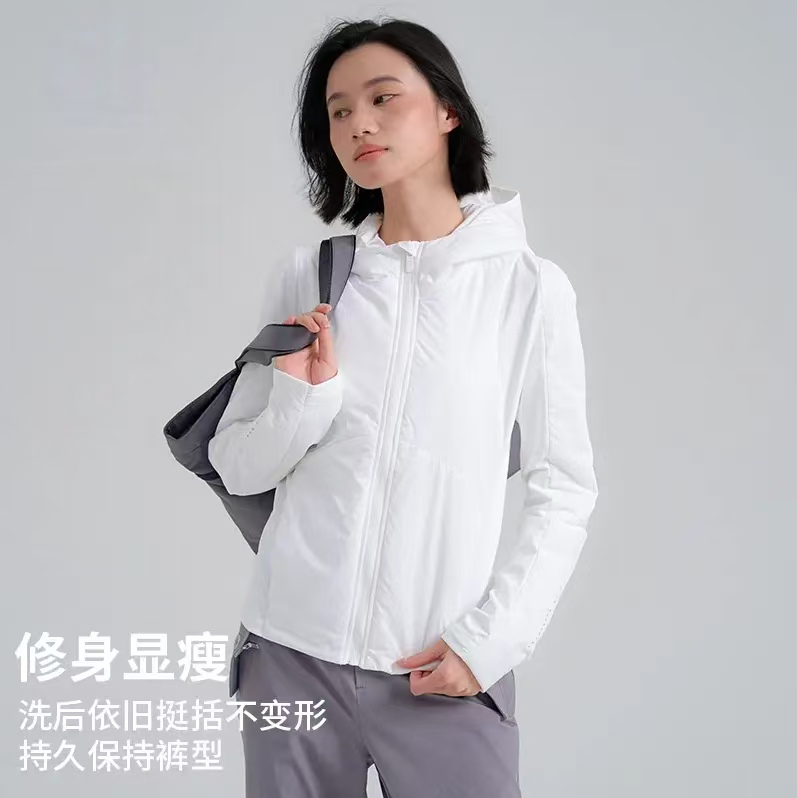 户外短款运动服跑步健身瑜伽修身轻薄夹克女士棉衣秋冬外套休闲