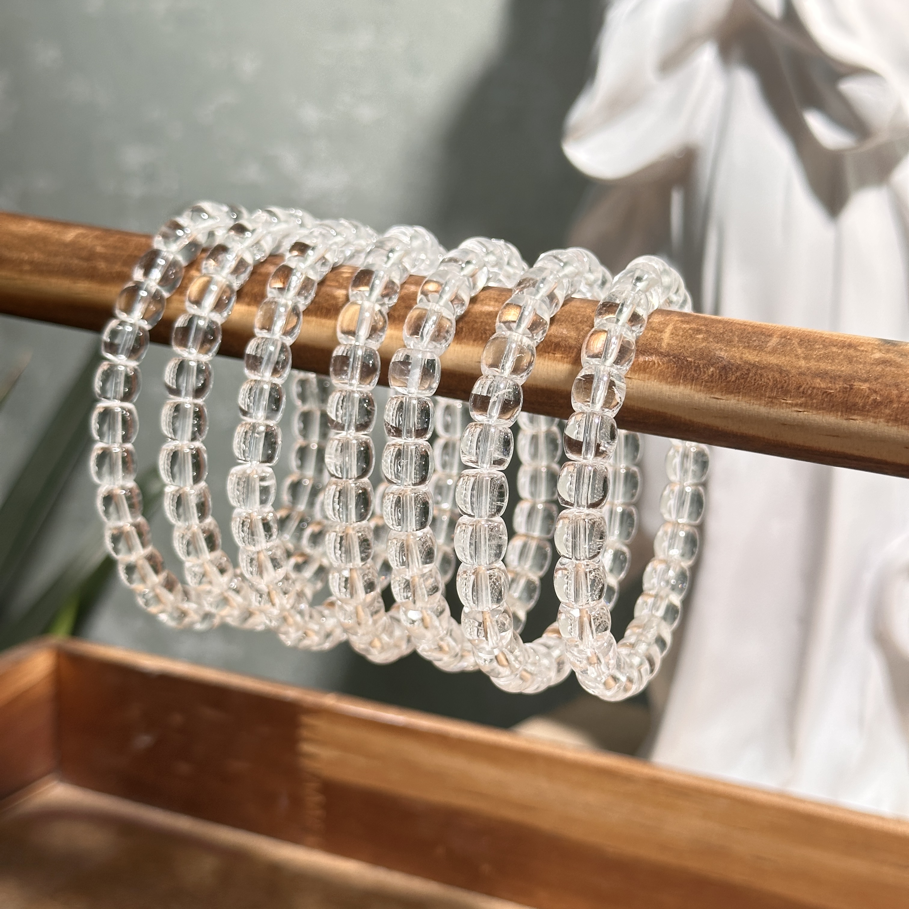 天然白水晶手串 多样性发其一 B107