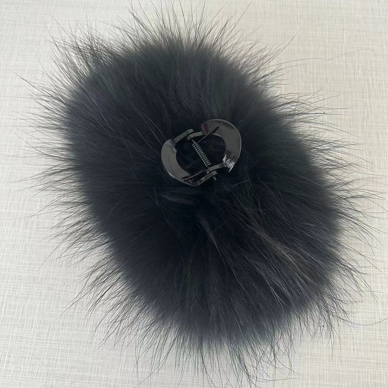 真狐狸毛女士流行抓夹网红精品可爱高级时尚百搭简约气质发饰鲨鱼