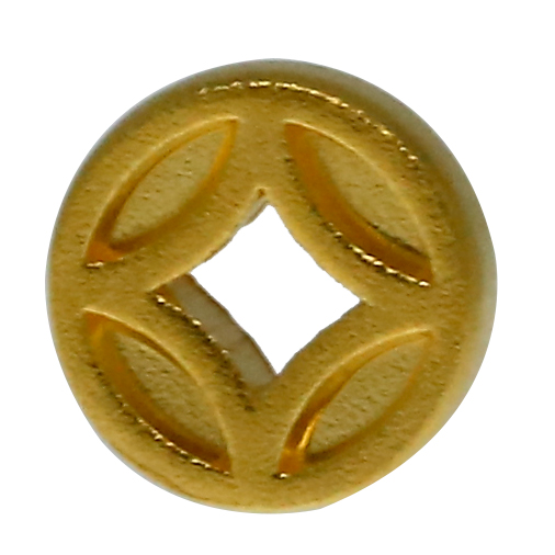 CBAI/菜百GA 足金饰品--钱币造型转运珠 含金量999