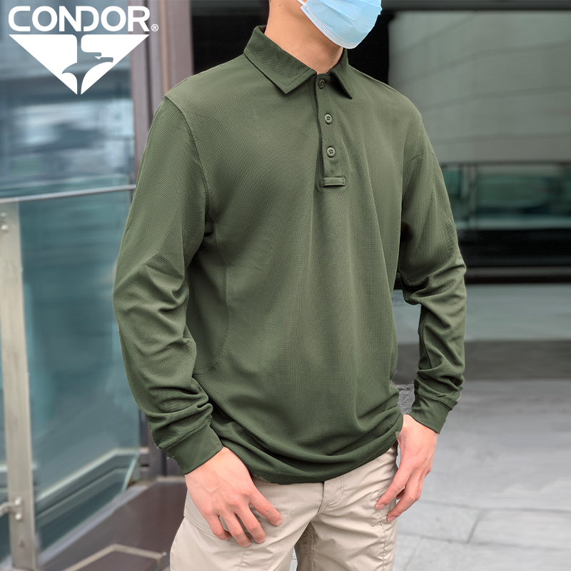 Condor长袖战术上衣速干透气春秋款防臭运动长袖polo休闲露营男
