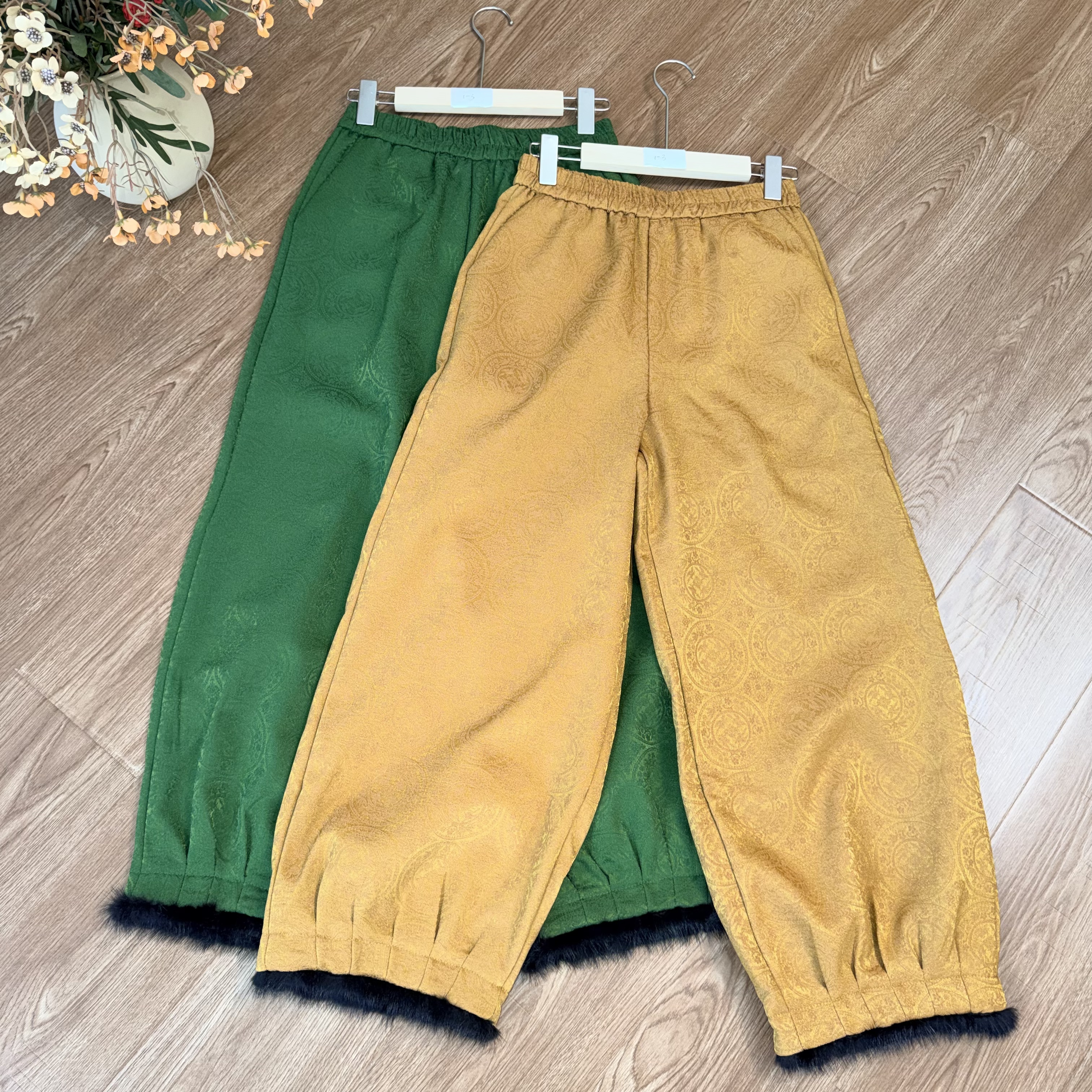 【大季原创】W138 新款百搭中高腰水貂毛加绒裤牛仔裤休闲裤子