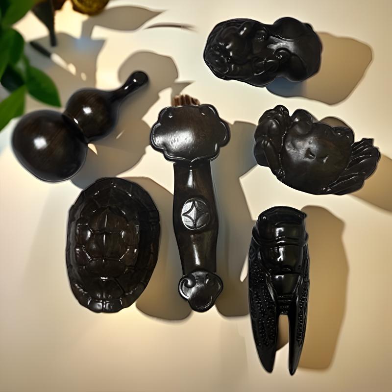 精品紫光檀木挂件手把件摆件