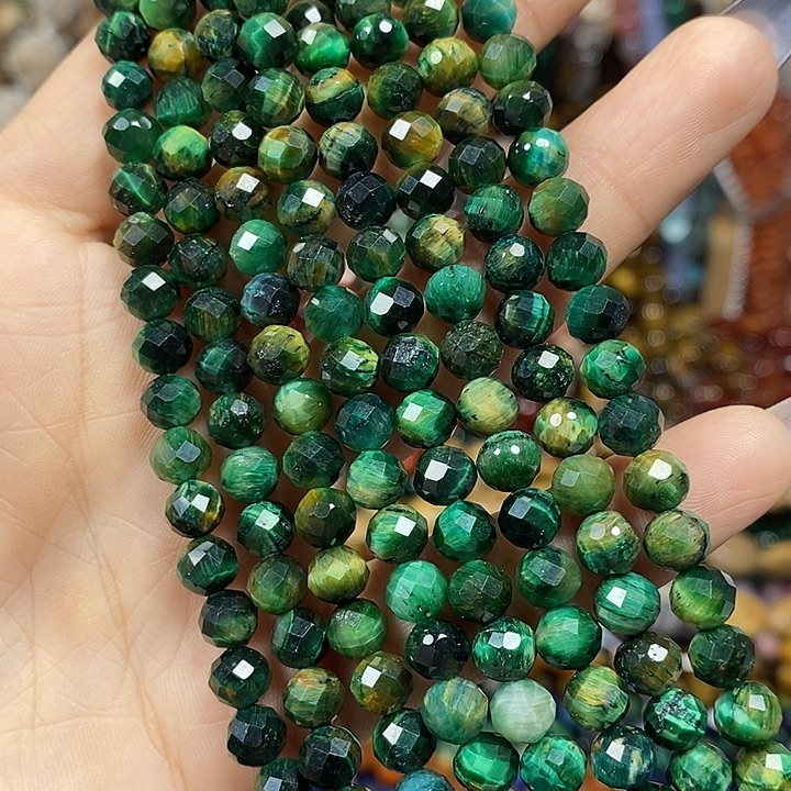 玛瑙/玉髓未镶嵌珠宝半成品虎眼切面圆珠卡6mm