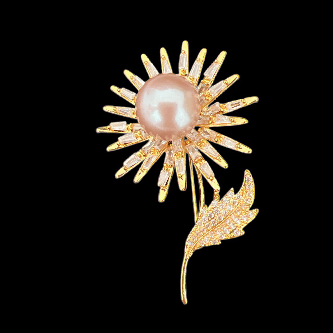 F4337珍珠胸针孤品～